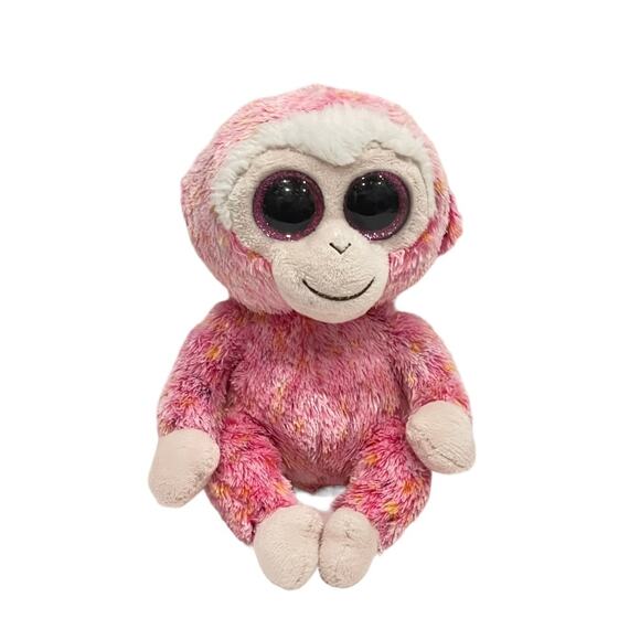 Retired Ruby TY Beanie Boos, Pink Monkey, - Picture 1 of 5